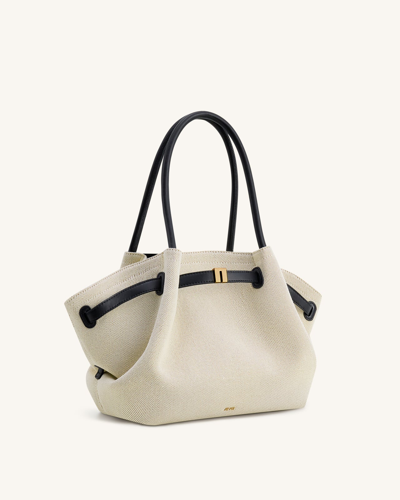 Hana Mittelgroße Tragetasche – Schwarzes Canvas