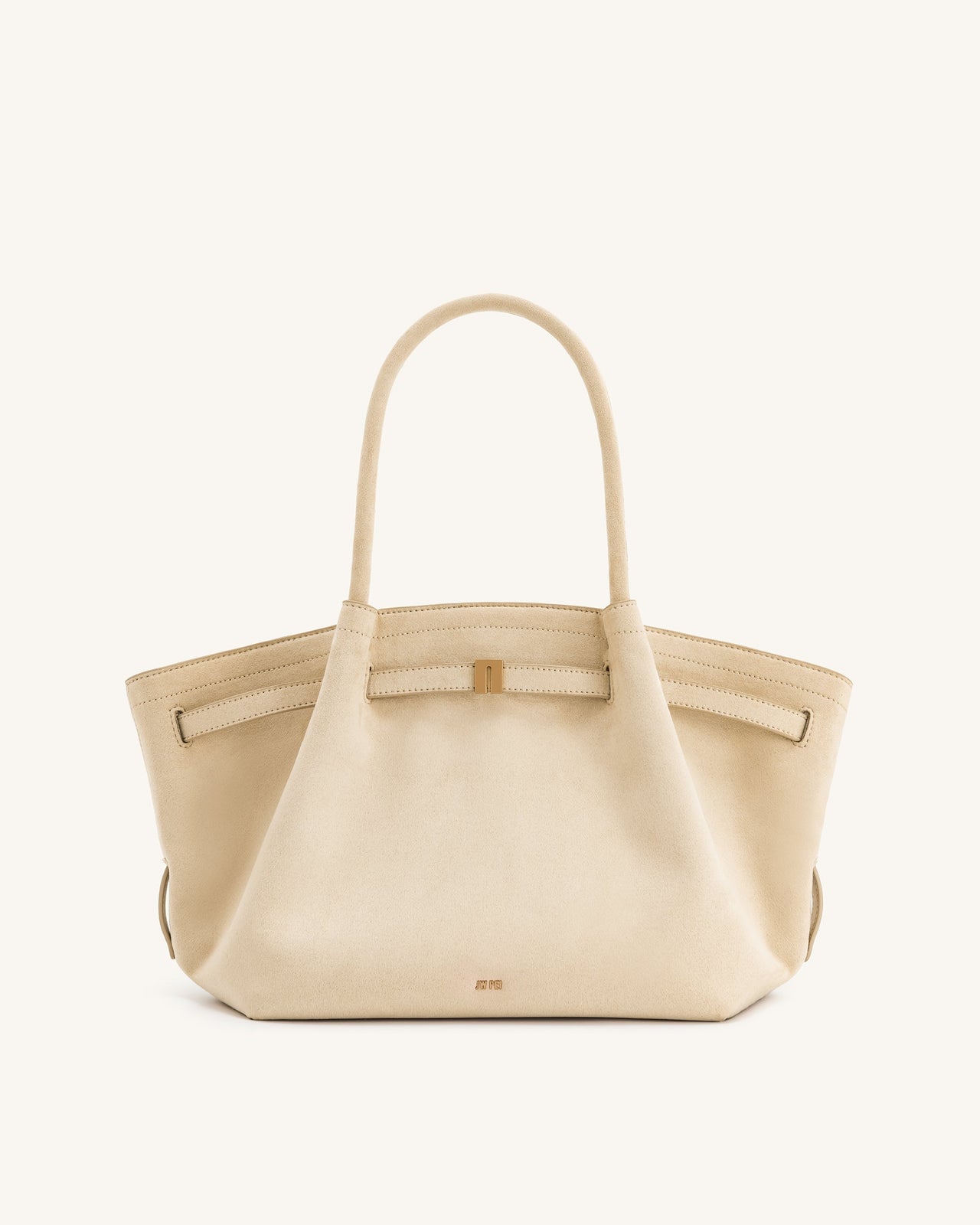 Hana mittelgroße Tote-Bag aus Kunstwildleder - Weiß