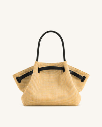 Hana Mittelgroße Kunststroh-Tote – Braun