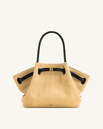 Hana Mittelgroße Kunststroh-Tote – Braun