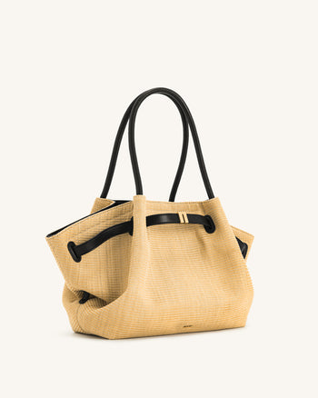 Hana Mittelgroße Kunststroh-Tote – Braun