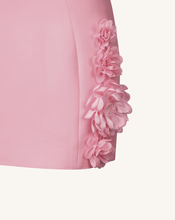 Elaina Rosa Rosetten-Applikation Mini-Kleid - Rosa