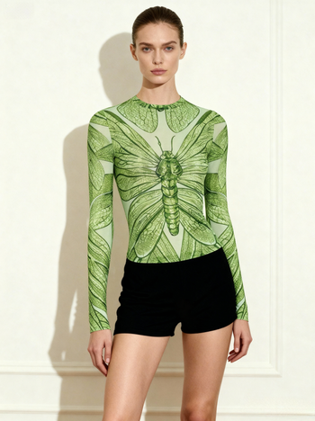 Dragonfly Vein Transparentes Top – Grün