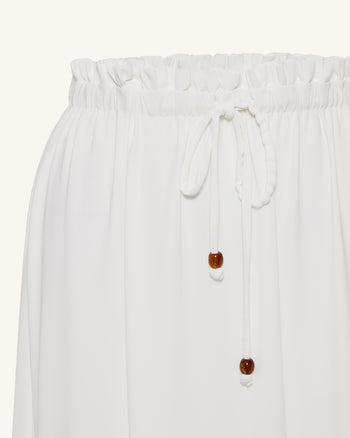 Chiffon-Maxirock mit Tunnelzug - Weiß