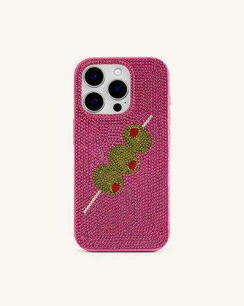 Olive Skewer Handyhülle mit Strass – Rosa