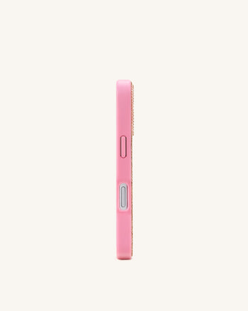 Handyhülle mit Zitronen-Kunstkristallen - Rosa