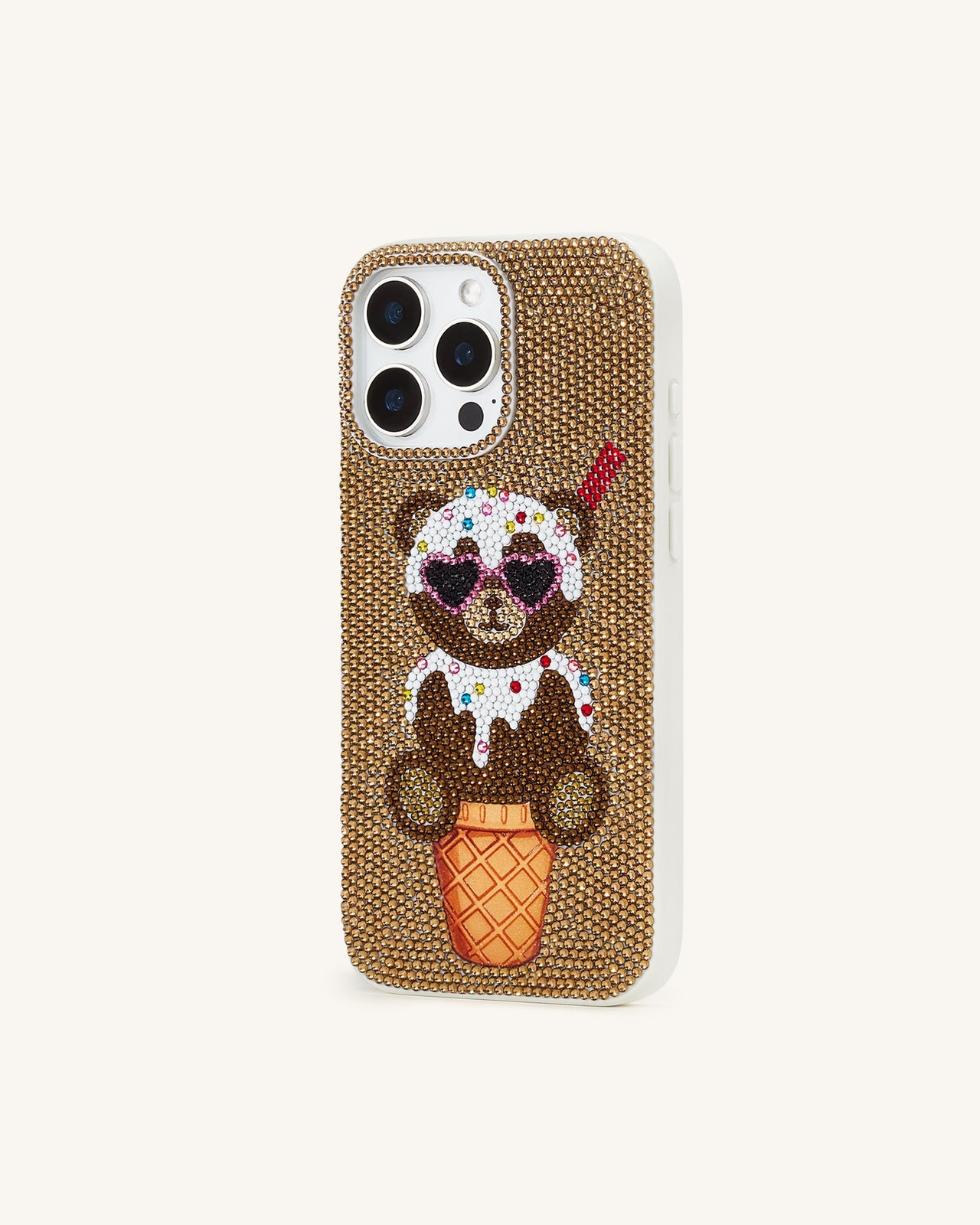 Bär-Eiswaffel-Handyhülle - Gold