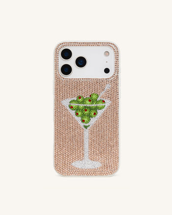 Olive Martini Kunstkristall Handyhülle - Gold