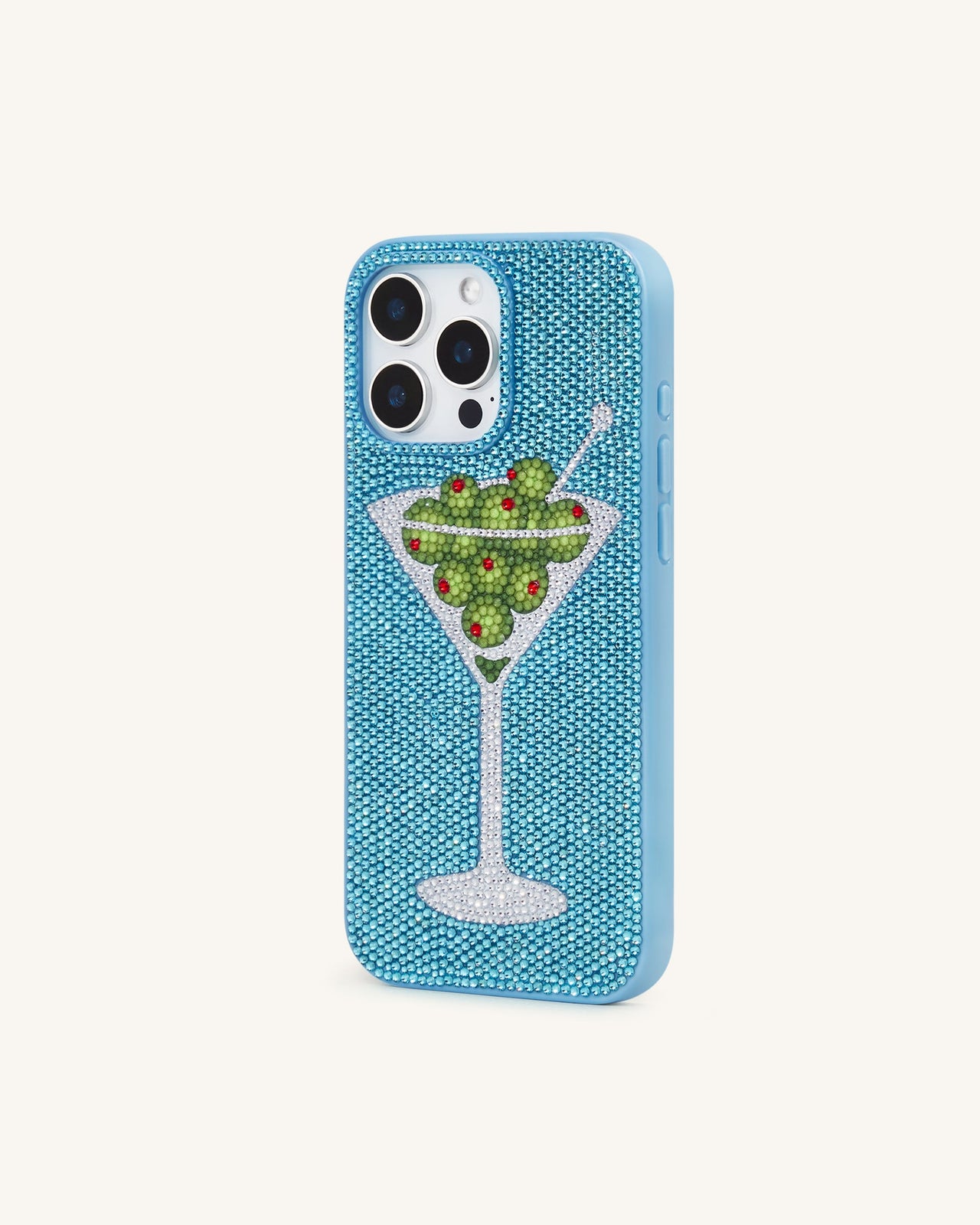 Olive Martini-Kunstkristall-Handyhülle - Hellblau