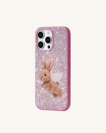Angel Hase-Glitzer-Handyhülle – Rosa