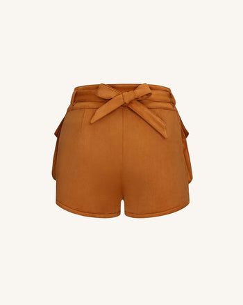 Abigail High-Waisted Utility-Shorts - Braun