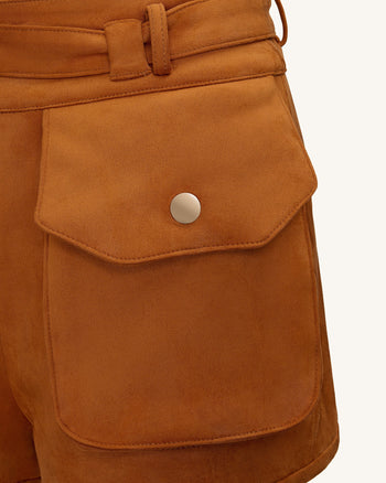 Abigail High-Waisted Utility-Shorts - Braun