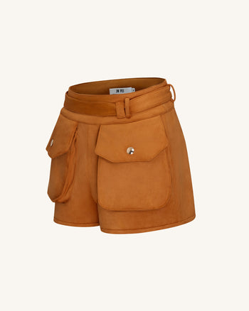 Abigail High-Waisted Utility-Shorts - Braun