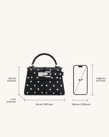 Elise künstliche Kristall-Top-Handle-Tasche - Schwarz
