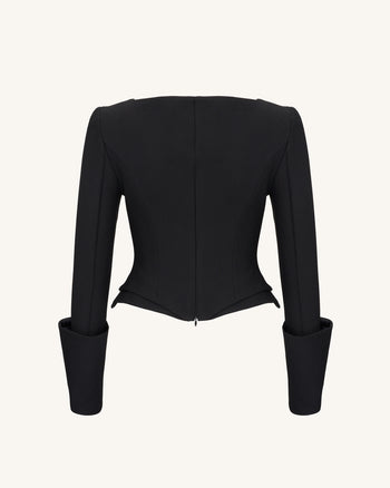 Lydia Korsett-inspirierter Blazer - Schwarz
