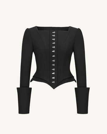 Lydia Korsett-inspirierter Blazer - Schwarz