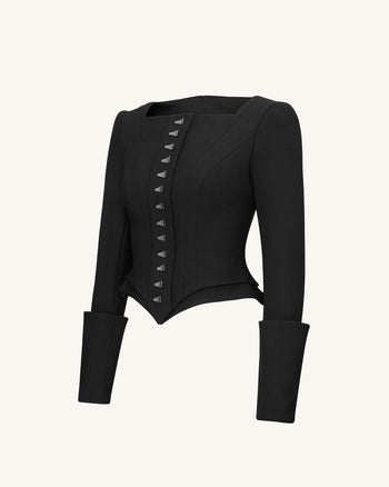 Lydia Korsett-inspirierter Blazer - Schwarz