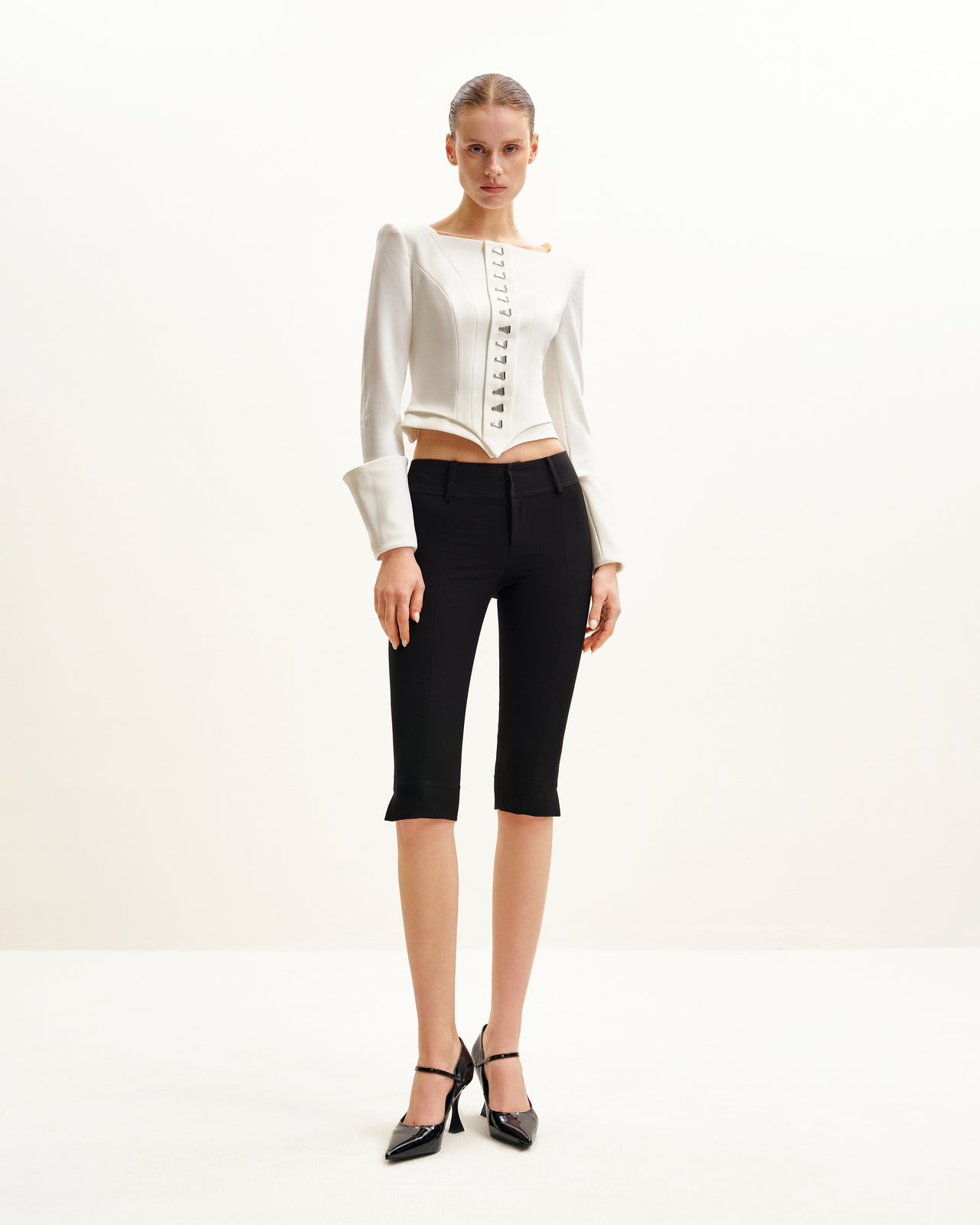 Lydia Korsett-inspirierter Blazer - Weiß