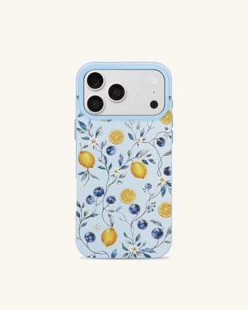 Handyhülle Fruity Blossom Heidelbeere Zitrone - Blau