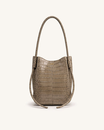 Nala Beuteltasche - Taupe Krokodiloptik