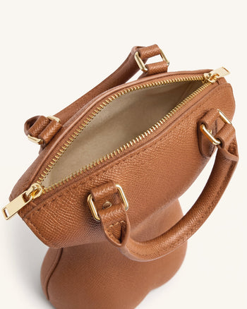 Tara Tasche mit skulpturalem Griff - Braun
