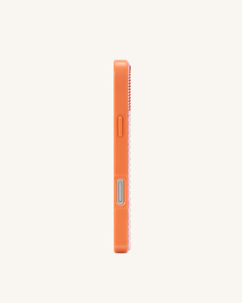 Handyhülle mit mediterranen Sardinen aus Kunstkristall – Orange