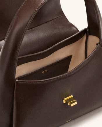 Carmen Henkeltasche mit Klappe - Dunkelbraun