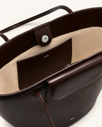 Corinne Tote Bag mit Außentasche - Dunkelbraun