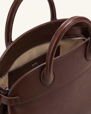 Arden Tasche mit geschwungenem Henkel – Dunkelbraun