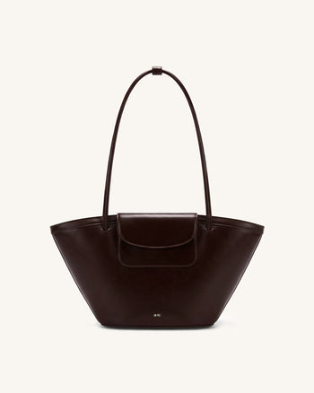 Corinne Tote Bag mit Außentasche - Dunkelbraun