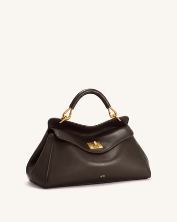 Lucia Längliche Handtasche – Dunkelbraun