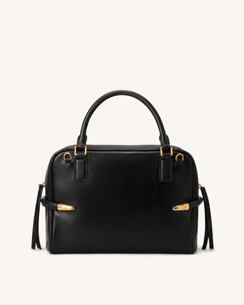 Callie Schultertasche mit Stoßzahn-Detail - Schwarz