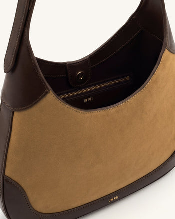 Willow Hobo-Tasche mit Besatz aus Wildlederimitat - Braun
