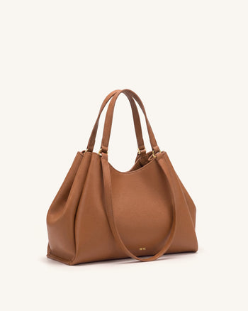 Virelia Tote Bag mit Doppelgriff - Cognac