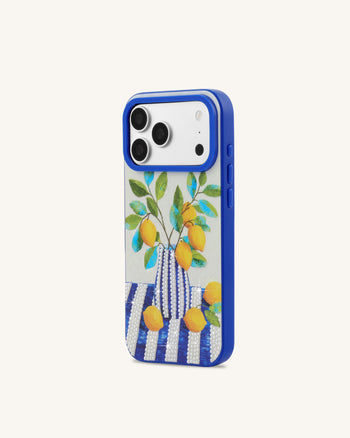 Zitronenvase-Kunst-Handyhülle – Blau