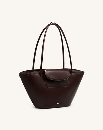 Corinne Tote Bag mit Außentasche - Dunkelbraun