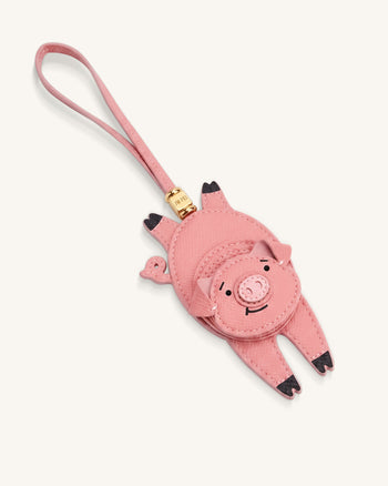 Verspielter Schweinchen-Taschenanhänger - Rosa
