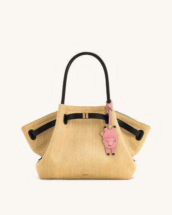 Verspielter Schweinchen-Taschenanhänger - Rosa