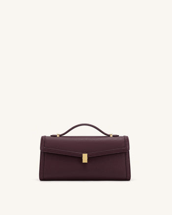 Delphine Saffiano-Henkeltasche - Tiefes Burgunderrot