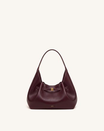 Maeve Lässige Hobo-Tasche mit Dackel-Anhänger - Tiefes Burgund