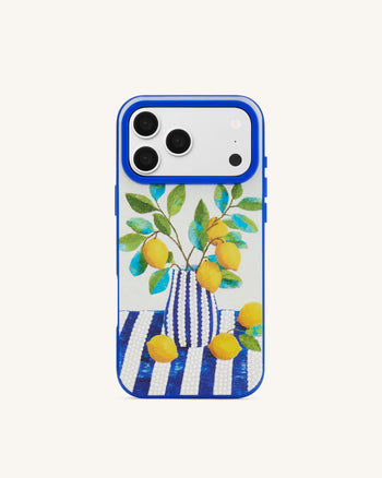 Zitronenvase-Kunst-Handyhülle – Blau