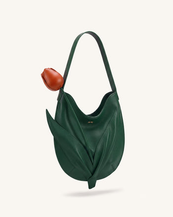 Umhängetasche in Tulpenform - Waldgrün