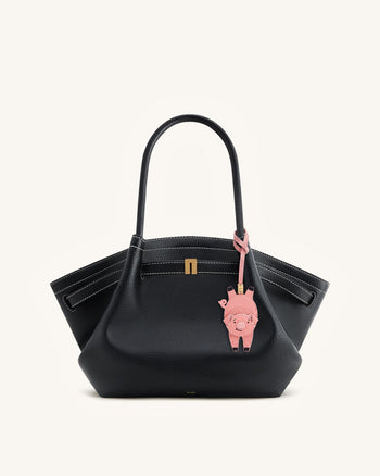 Verspielter Schweinchen-Taschenanhänger - Rosa