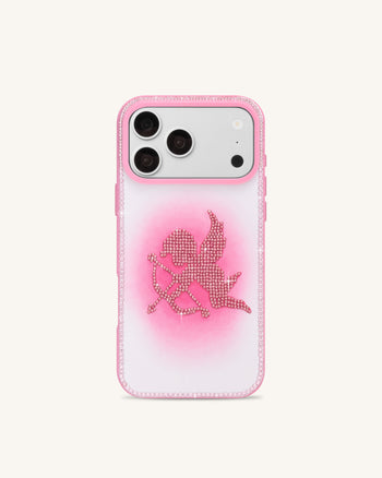 Engel-Handyhülle mit Strasssteinen – Pink