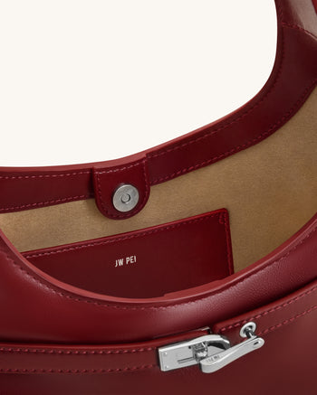 Noelle Schultertasche mit Gürtel - Tiefes Burgunderrot