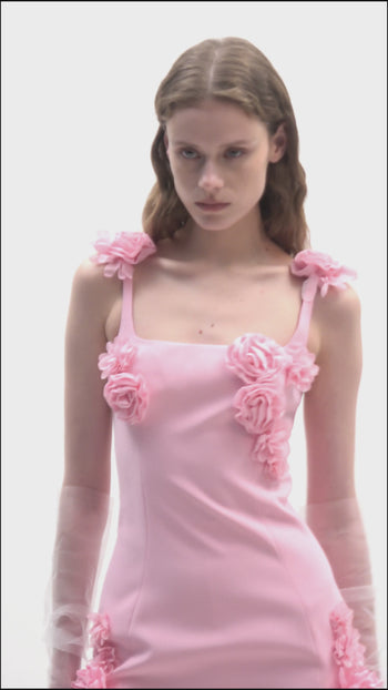 Elaina Rosa Rosetten-Applikation Mini-Kleid - Rosa