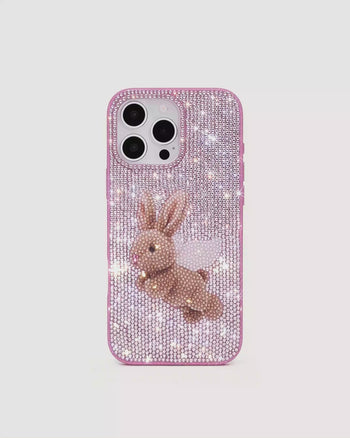 Angel Hase-Glitzer-Handyhülle – Rosa