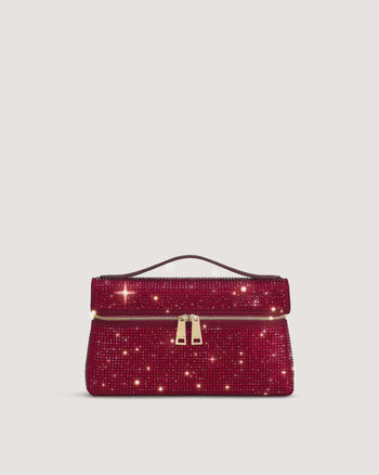 Thea Künstliche Kristall Top Handle Tasche - Rot