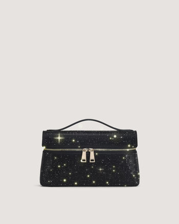 Thea Künstliche Kristall Top Handle Tasche - Schwarz