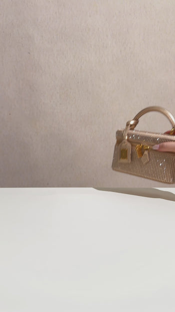 Cleo Box Shape Top Handle Tasche - Braun